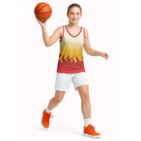 Japanese Kaen Pattern Basketball Jersey Flame Pillar Blazing Lion Heart LT9 - Polynesian Pride
