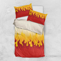 Japanese Kaen Pattern Bedding Set Flame Pillar Blazing Lion Heart - Polynesian Pride