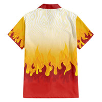 Japanese Kaen Pattern Hawaiian Shirt Flame Pillar Blazing Lion Heart - Polynesian Pride
