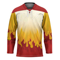 Japanese Kaen Pattern Hockey Jersey Flame Pillar Blazing Lion Heart LT9 Unisex Red - Polynesian Pride