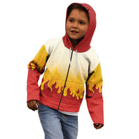 Japanese Kaen Pattern Kid Hoodie Flame Pillar Blazing Lion Heart - Polynesian Pride