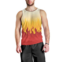 Japanese Kaen Pattern Men Tank Top Flame Pillar Blazing Lion Heart LT9 - Polynesian Pride