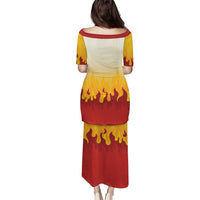 Japanese Kaen Pattern Puletasi Flame Pillar Blazing Lion Heart - Polynesian Pride