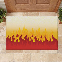 Japanese Kaen Pattern Rubber Doormat Flame Pillar Blazing Lion Heart LT9 Red - Polynesian Pride
