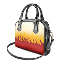 Japanese Kaen Pattern Shoulder Handbag Flame Pillar Blazing Lion Heart - Polynesian Pride