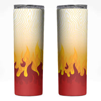 Japanese Kaen Pattern Skinny Tumbler Flame Pillar Blazing Lion Heart - Polynesian Pride