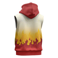 Japanese Kaen Pattern Sleeveless Zip Hoodie Flame Pillar Blazing Lion Heart LT9 - Polynesian Pride