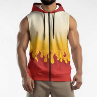 Japanese Kaen Pattern Sleeveless Zip Hoodie Flame Pillar Blazing Lion Heart LT9 - Polynesian Pride