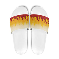 Japanese Kaen Pattern Slide Sandals Flame Pillar Blazing Lion Heart - Polynesian Pride