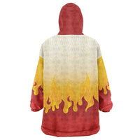 Japanese Kaen Pattern Wearable Blanket Hoodie Flame Pillar Blazing Lion Heart LT9 - Polynesian Pride