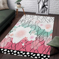 Japanese Kocho Pattern Area Rug Insect Pillar Butterfly Flower Fairy - Polynesian Pride