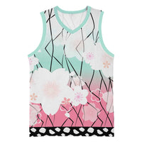 Japanese Kocho Pattern Basketball Jersey Insect Pillar Butterfly Flower Fairy LT9 Unisex Pink - Polynesian Pride