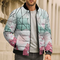 Japanese Kocho Pattern Bomber Puffer Jacket Insect Pillar Butterfly Flower Fairy LT9 - Polynesian Pride