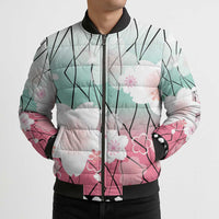 Japanese Kocho Pattern Bomber Puffer Jacket Insect Pillar Butterfly Flower Fairy LT9 - Polynesian Pride