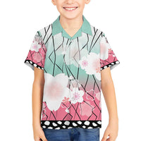 Japanese Kocho Pattern Kid Hawaiian Shirt Insect Pillar Butterfly Flower Fairy - Polynesian Pride