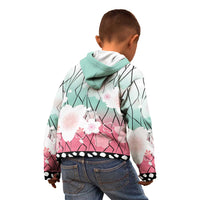 Japanese Kocho Pattern Kid Hoodie Insect Pillar Butterfly Flower Fairy - Polynesian Pride