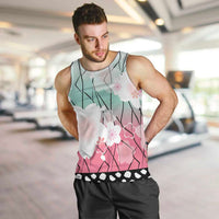 Japanese Kocho Pattern Men Tank Top Insect Pillar Butterfly Flower Fairy LT9 Pink - Polynesian Pride