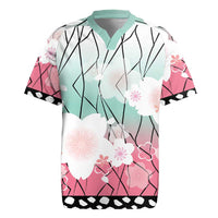 Japanese Kocho Pattern Rugby Jersey Insect Pillar Butterfly Flower Fairy LT9 Pink - Polynesian Pride