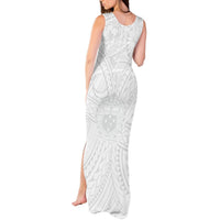 Samoa Lotu Tamaiti Tank Maxi Dress Polynesian White Sunday Simple LT9 - Polynesian Pride