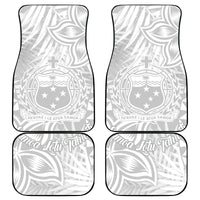 Samoa Lotu Tamait Car Mats Tropical Plant White Sunday With Polynesia Pattern LT9 White - Polynesian Pride