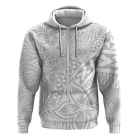 Samoa Lotu Tamait Hoodie Tropical Plant White Sunday With Polynesia Pattern LT9 - Polynesian Pride