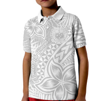 Samoa Lotu Tamait Kid Polo Shirt Tropical Plant White Sunday With Polynesia Pattern LT9 Kid White - Polynesian Pride