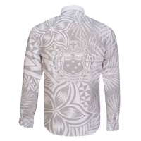 Personalised Samoa Lotu Tamait Family Matching Short Sleeve Bodycon Dress and Hawaiian Shirt Tropical Plant White Sunday With Polynesia Pattern LT9 - Polynesian Pride