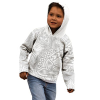 Personalised Samoa Lotu Tamait Kid Hoodie Tropical Plant White Sunday With Polynesia Pattern LT9 - Polynesian Pride