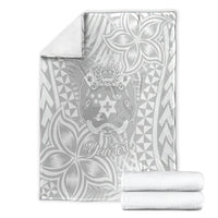 Personalised Tonga White Sunday Blanket Tropical Plant With Polynesian Pattern LT9 - Polynesian Pride