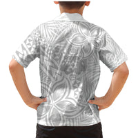 Personalised Tonga White Sunday Family Matching Mermaid Dress and Hawaiian Shirt Tropical Plant With Polynesian Pattern LT9 - Polynesian Pride