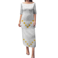 Tonga White Sunday Family Matching Puletasi Dress and Hawaiian Shirt Polynesian Plumeria Tribal Simple LT9 Mom's Dress White - Polynesian Pride