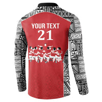 Custom Tonga Rugby Mate Ma'a Button Sweatshirt Tonga XIII Make History Pacific Champions LT9 - Polynesian Pride