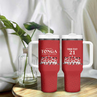 Custom Tonga Rugby Mate Ma'a Tumbler With Handle Tonga XIII Make History Pacific Champions LT9 - Polynesian Pride