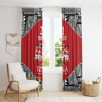 Custom Tonga Rugby Mate Ma'a Window Curtain Tonga XIII Make History Pacific Champions LT9 - Polynesian Pride