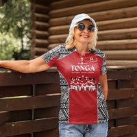 Custom Tonga Rugby Mate Ma'a Women Polo Shirt Tonga XIII Make History Pacific Champions