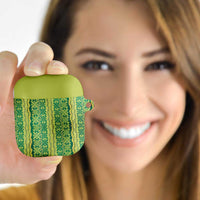 Hawaii Lei with Tribal Quilt Motif AirPods Case LT9 Green - Polynesian Pride