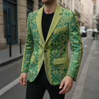 Hawaii Lei with Tribal Quilt Motif Blazer - Polynesian Pride