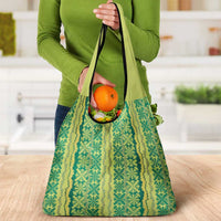 Hawaii Lei with Tribal Quilt Motif Grocery Bag