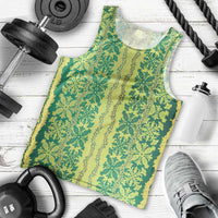 Hawaii Lei with Tribal Quilt Motif Men Tank Top