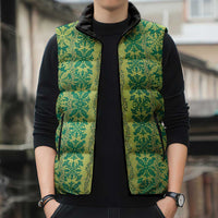 Hawaii Lei with Tribal Quilt Motif Sleeveless Puffer Jacket LT9 - Polynesian Pride