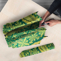 Hawaii Lei with Tribal Quilt Motif Umbrella - Polynesian Pride