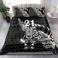 New Zealand Rugby Warrior Custom Bedding Set Black Fern Taniko Motif LT9 - Polynesian Pride