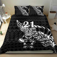 New Zealand Rugby Warrior Custom Bedding Set Black Fern Taniko Motif LT9 - Polynesian Pride