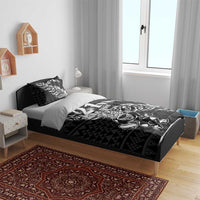 New Zealand Rugby Warrior Custom Bedding Set Black Fern Taniko Motif LT9 - Polynesian Pride
