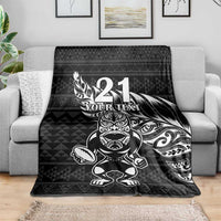 New Zealand Rugby Warrior Custom Blanket Black Fern Taniko Motif LT9 - Polynesian Pride