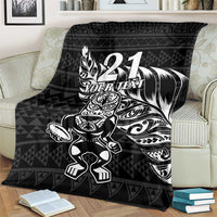 New Zealand Rugby Warrior Custom Blanket Black Fern Taniko Motif LT9 - Polynesian Pride