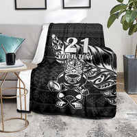 New Zealand Rugby Warrior Custom Blanket Black Fern Taniko Motif LT9 - Polynesian Pride