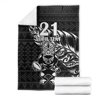 New Zealand Rugby Warrior Custom Blanket Black Fern Taniko Motif LT9 - Polynesian Pride