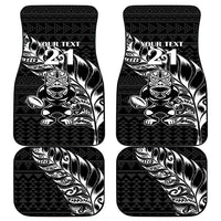 New Zealand Rugby Warrior Custom Car Mats Black Fern Taniko Motif