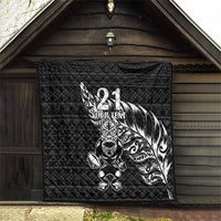 New Zealand Rugby Warrior Custom Quilt Black Fern Taniko Motif LT9 - Polynesian Pride